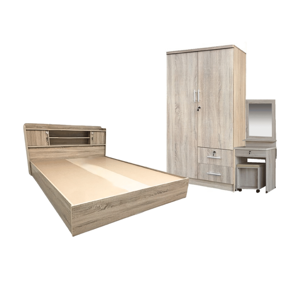 ชุดห้องนอน 3.5 ฟุต WISDOM DESIGN FURNITURE รุ่น TJ3120 สีโซลิค